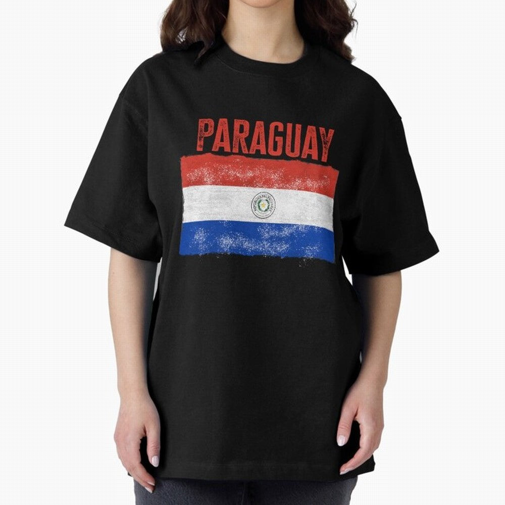 Paraguay Oversized T-Shirt Bring Global Tournament Vibes to Match Day Hype around FIFA World Cup 2026 USA Canada Mexico, Messi, CR7 and Mbappe, Argentina, Football Festival Excitement, Trophy Ambitions, Country Rivalries and Star Player Buzz;