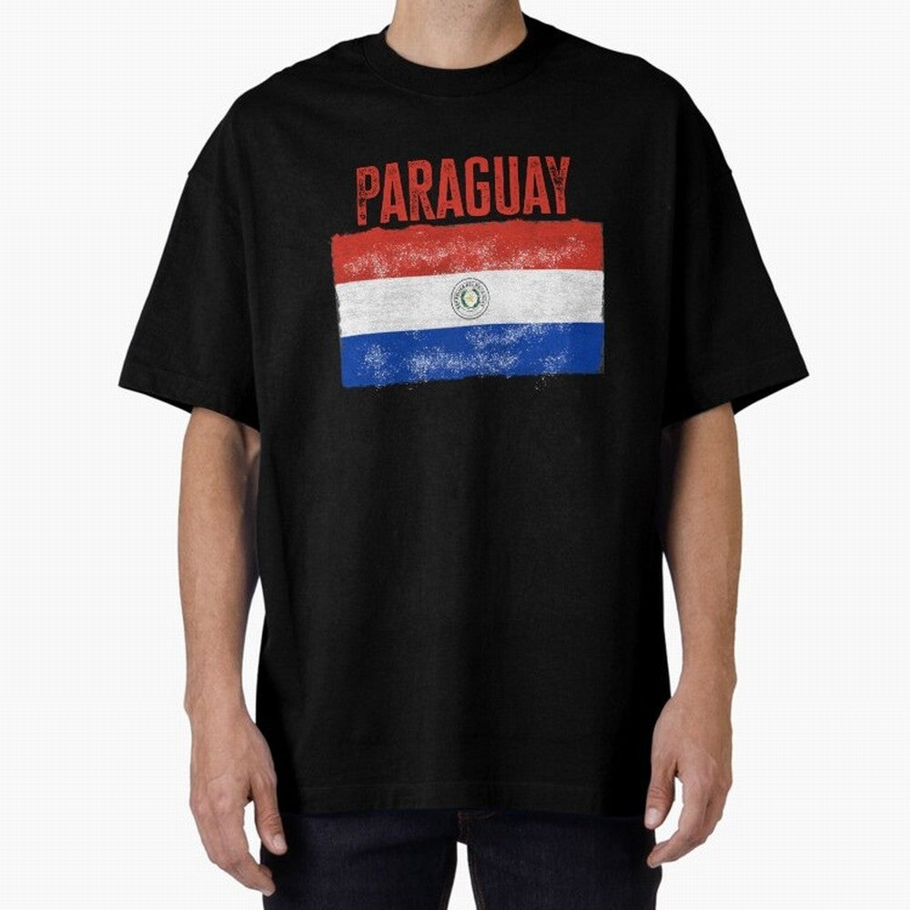 Paraguay Oversized T-Shirt Bring Global Tournament Vibes to Match Day Hype around FIFA World Cup 2026 USA Canada Mexico, Messi, CR7 and Mbappe, Argentina, Football Festival Excitement, Trophy Ambitions, Country Rivalries and Star Player Buzz;