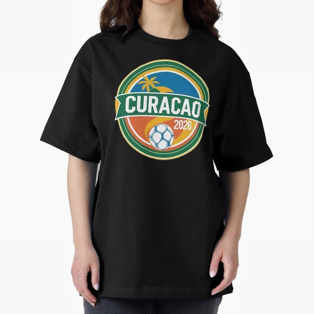 Curacao WC 2026 Oversized T-Shirt Feel FIFA World Cup 2026 Group Stage for Fans of CR7 and Brazil, Bringing Sports Nostalgia, International Competition, Famous Players and Unforgettable Victories; Made for Collectors Who Enjoy Iconic Players,