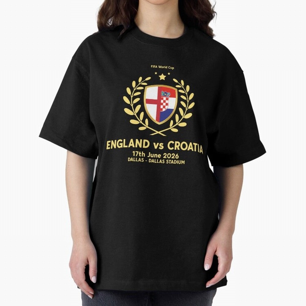 FIFA World Cup - England v Croatia Oversized T-Shirt Support Your Favorite Stars during Match Day Hype around FIFA World Cup 2026, Messi, England, France and Netherlands, Vintage Soccer Flavor, Modern Football Stars, National Flags and Final Night