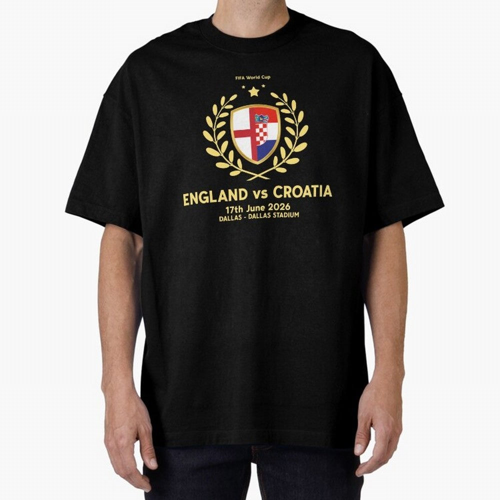 FIFA World Cup - England v Croatia Oversized T-Shirt Support Your Favorite Stars during Match Day Hype around FIFA World Cup 2026, Messi, England, France and Netherlands, Vintage Soccer Flavor, Modern Football Stars, National Flags and Final Night