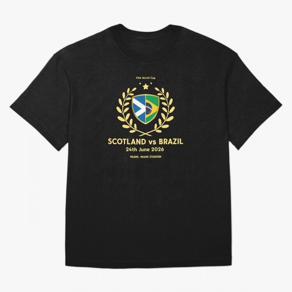 FIFA World Cup - Scotland v Brazil Oversized T-Shirt Celebrate Fan Favorites in the FIFA World Cup 2026 Journey through Mbappe and Neymar Highlights, England and Germany Pride, Football Festival Excitement, Trophy Ambitions, Country Rivalries and