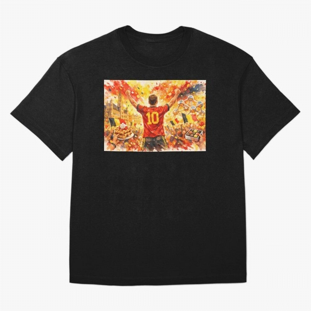 Belgian Celebration with Atomium Belgium Soccer Vibes Oversized T-Shirt Turn Up for FIFA World Cup 2026 USA Canada Mexico for Fans of Neymar, Haaland and Cristiano Ronaldo and Argentina and Brazil, Bringing Classic Soccer Heritage, Championship