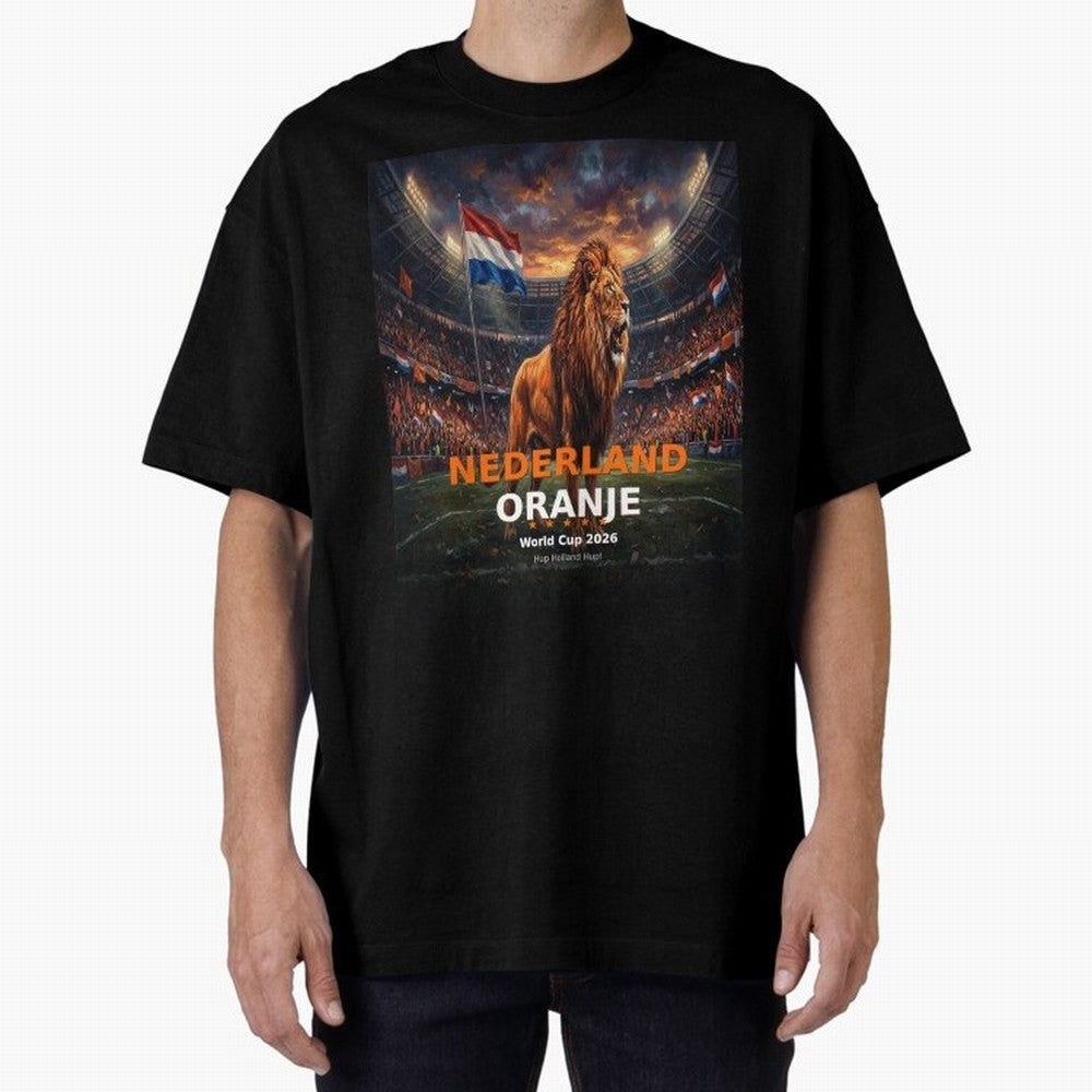 Nederland Oranje - World Cup 2026 Soccer Fan Tee Oversized T-Shirt Celebrate the Next Chapter of the FIFA World Cup 2026 Journey through Messi Highlights, Argentina and Brazil Pride, Football History, Final Match Energy, Crowd Noise and Once in a