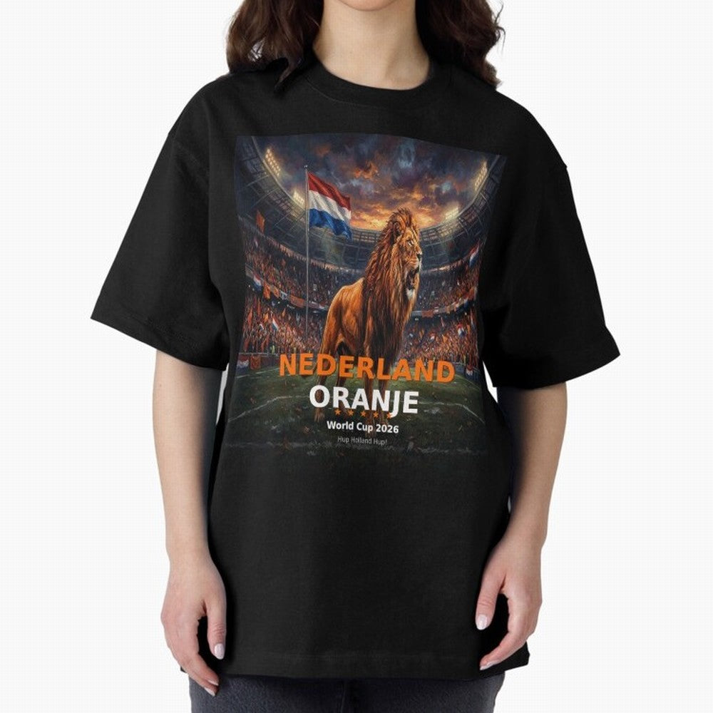 Nederland Oranje - World Cup 2026 Soccer Fan Tee Oversized T-Shirt Celebrate the Next Chapter of the FIFA World Cup 2026 Journey through Messi Highlights, Argentina and Brazil Pride, Football History, Final Match Energy, Crowd Noise and Once in a