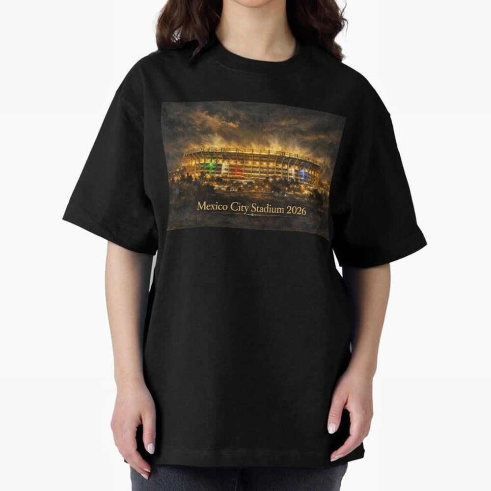 Mexico City Stadium at Night Oversized T-Shirt Showcase Match Day Hype around FIFA World Cup 2026, Mbappe, England and Germany, Game Day Rituals, Football Legends, Country Pride and the Road to the Final; Ideal for Football Dads, Football Moms,