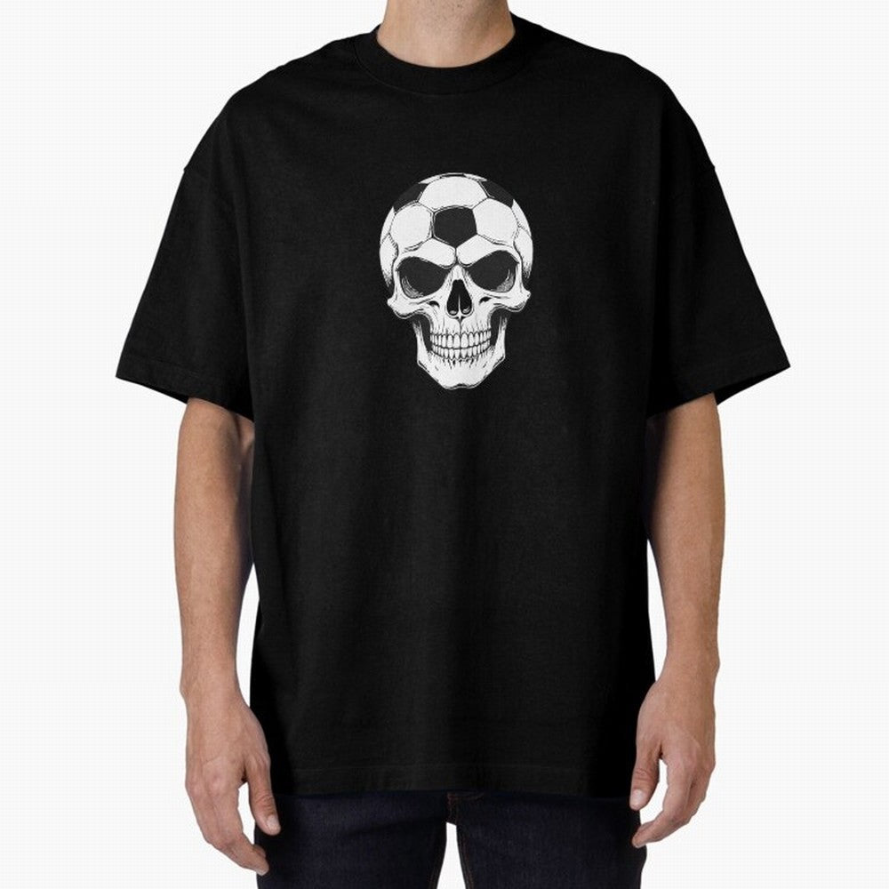 Soccer Skull in Goal Net - Dark Soccer Death Goal Oversized T-Shirt Celebrate Unforgettable Nights in FIFA World Cup 2026 Group Stage Celebrating Haaland, Netherlands Energy, Football History, Final Match Energy, Crowd Noise and Once in a Lifetime