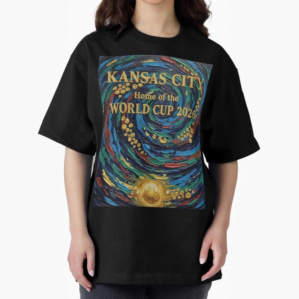 Kansas City Home of the World Cup 2026 Soccer Fan ¡ª Moody Jewel Art Print Oversized T-Shirt Celebrate National Team Dreams in FIFA World Cup 2026 USA Canada Mexico for Fans of Mbappe and Brazil, Portugal and Argentina, Bringing Stadium Chants,