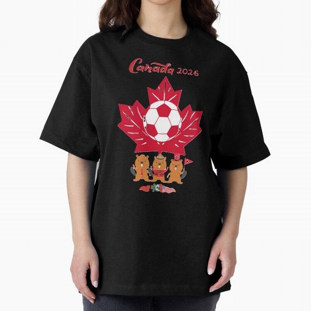 Canada 2026 Oversized T-Shirt Keep Football History Alive during FIFA World Cup 2026 USA Canada Mexico Spirit, with Netherlands, Haaland, Tournament Hype, Historic Matchups, Family Viewing Parties and Global Sports Pride; Ideal for Fans Who Follow