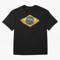 Vintage Brazil Flag Soccer Fan Design Oversized T-Shirt Join Supporters Worldwide for FIFA World Cup 2026 Group Stage with Haaland, Brazil Energy, Goal Celebration Energy, Supporter Heritage, Football Icons and Worldwide Tournament Joy; Ideal for