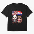 The American eagle and its friend, the Croatian marten Oversized T-Shirt Celebrate Football Heritage in Global Football Passion for FIFA World Cup 2026 Group Stage, Connected to Haaland, England, France and Netherlands, Global Supporter Spirit,