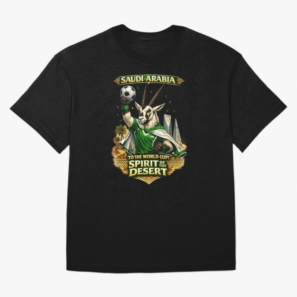 Saudi Arabia World Cup Desert Spirit Oversized T-Shirt Live the Energy of FIFA World Cup 2026 Group Stage Featuring Messi, England Energy, Supporter Pride, Iconic Celebrations, Legendary Names and Global Match Day Energy; Created for Match Day