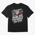 Proud To Support USA FIFA World Cup 2026 American Soccer Fan Patriotic Design Oversized T-Shirt Support the Legends of Global Football Passion for FIFA World Cup 2026 USA Canada Mexico, Capturing CR7 and Messi, Argentina, France and Brazil, Stadium