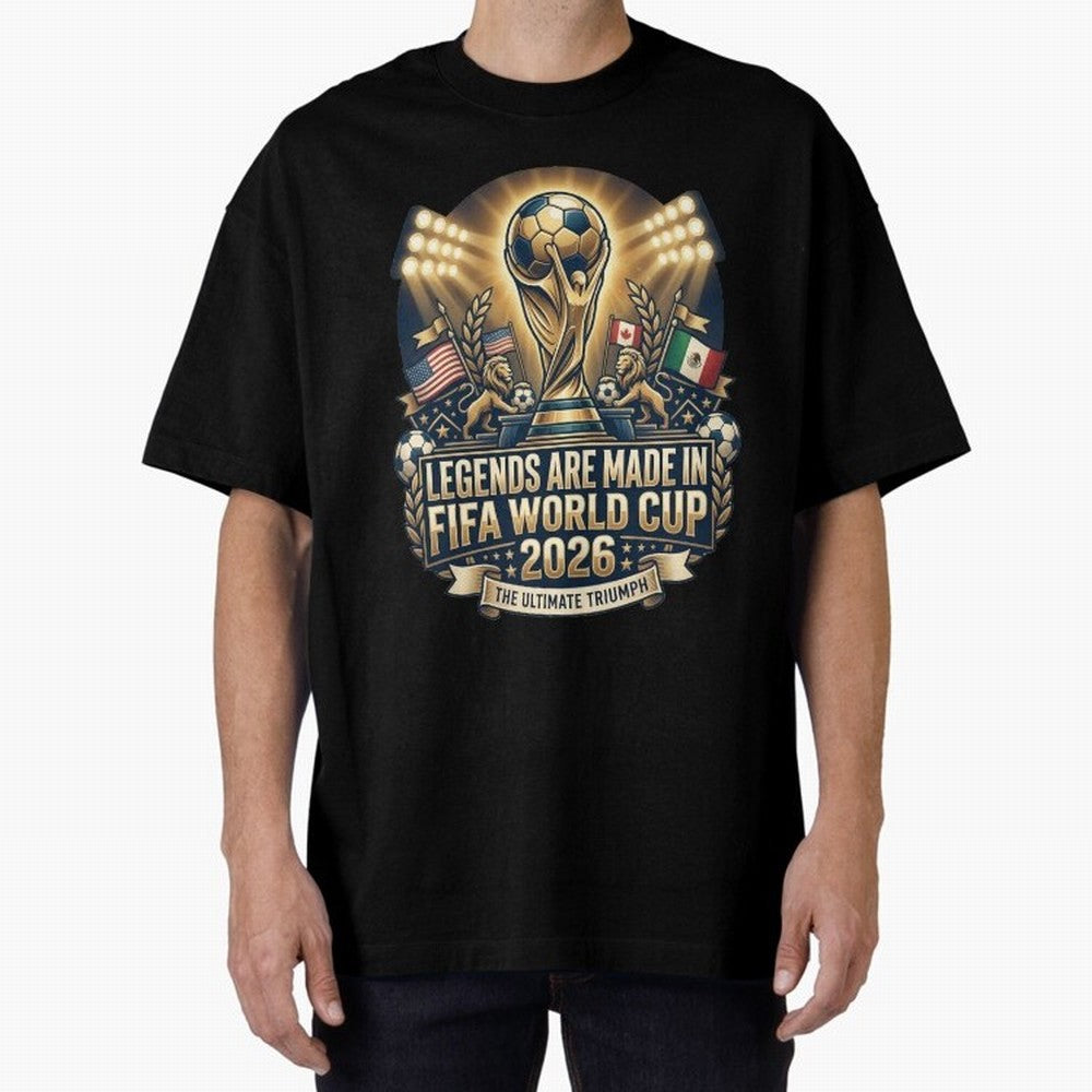Legendary FIFA World Cup 2026 Football Quote Design For Passionate Soccer Fans Oversized T-Shirt Remember Iconic Moments from FIFA World Cup 2026 for Fans of Neymar, Haaland and Cristiano Ronaldo and Germany, Bringing Football Passion, Legendary