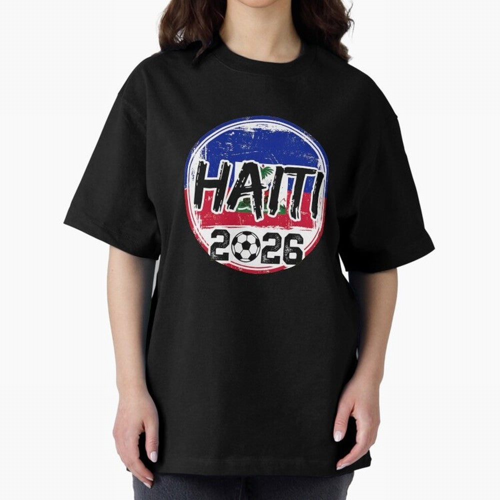 Haiti World Cup 2026 Soccer Fan Game Day T-Shirt_86605887 Oversized T-Shirt Bring FIFA World Cup 2026 USA Canada Mexico Capturing Messi, Argentina, France and Brazil Energy, Football Passion, Legendary Performances, Festival Vibes and Supporter