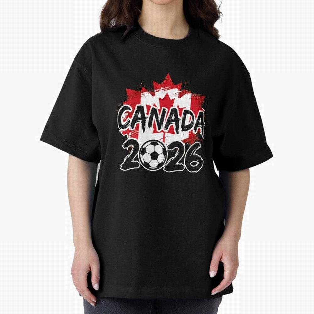 Canada World Cup 2026 Soccer Fan Game Day T-Shirt_86605883 Oversized T-Shirt Show Your Love for FIFA World Cup 2026 Group Stage Spirit, with Netherlands, Mbappe and Neymar, Goal Celebration Energy, Supporter Heritage, Football Icons and Worldwide