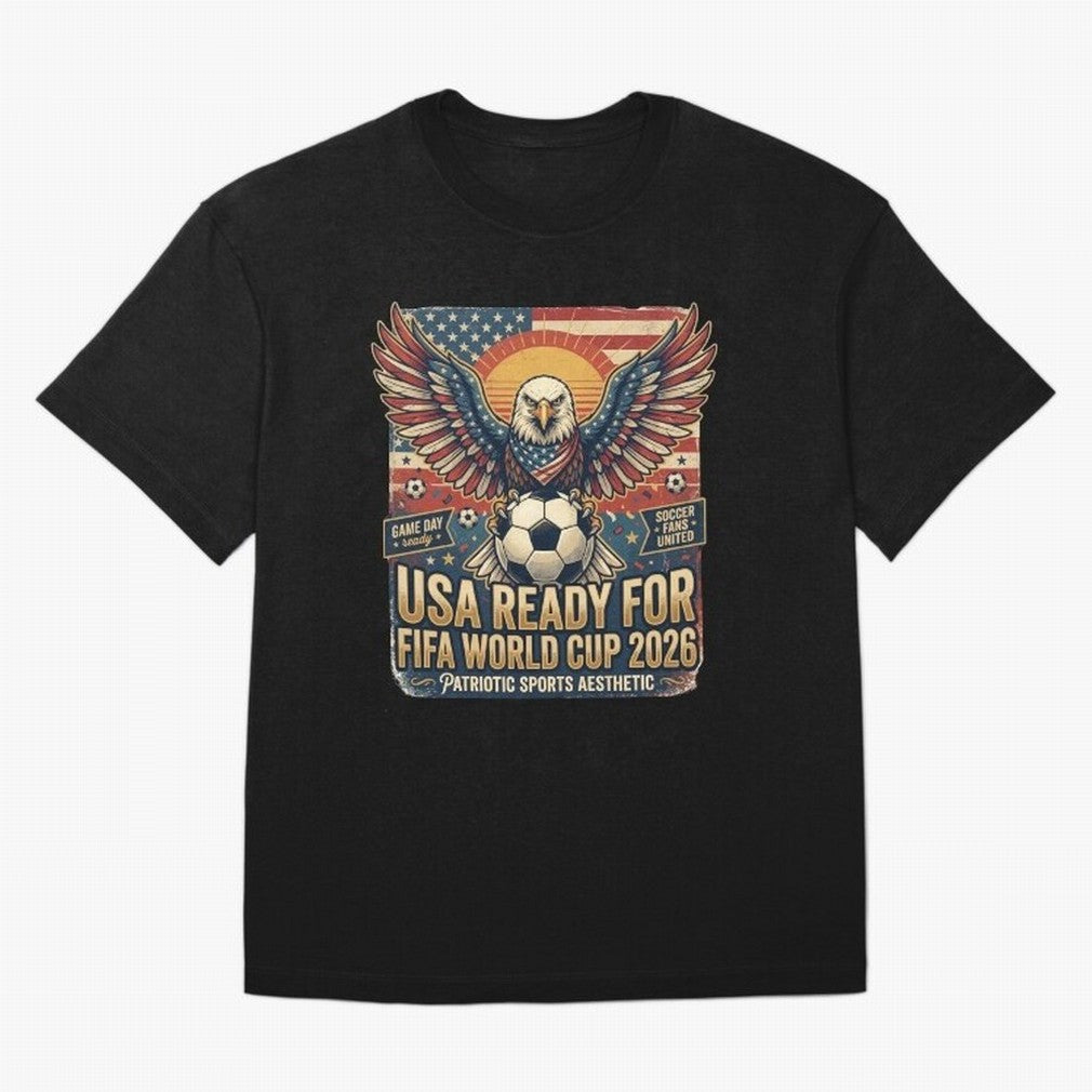 SA FIFA World Cup 2026 Soccer Pride Design For American Football Fans Oversized T-Shirt Join Supporters Worldwide for FIFA World Cup 2026 Filled with Messi and Cristiano Ronaldo, England, France and Netherlands Energy, Retro Football Energy, Iconic