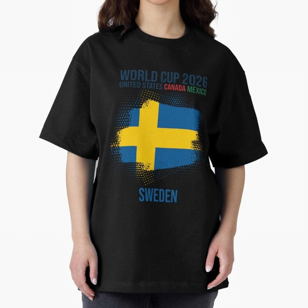 SWEDEN WORLD CUP 2026 Oversized T-Shirt Support Your Favorite Stars during FIFA World Cup 2026 Spirit, with Netherlands, Cristiano Ronaldo, Sports Nostalgia, International Competition, Famous Players and Unforgettable Victories; Built for