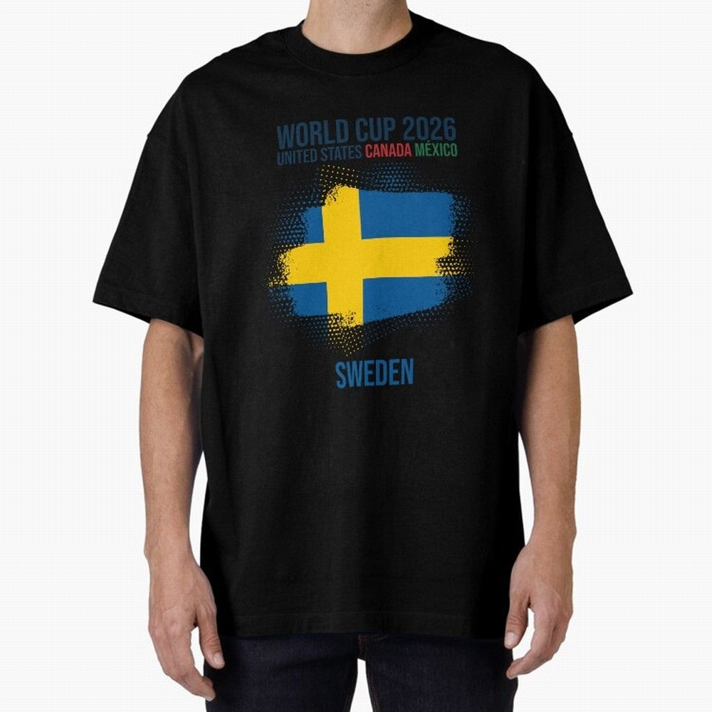 SWEDEN WORLD CUP 2026 Oversized T-Shirt Support Your Favorite Stars during FIFA World Cup 2026 Spirit, with Netherlands, Cristiano Ronaldo, Sports Nostalgia, International Competition, Famous Players and Unforgettable Victories; Built for