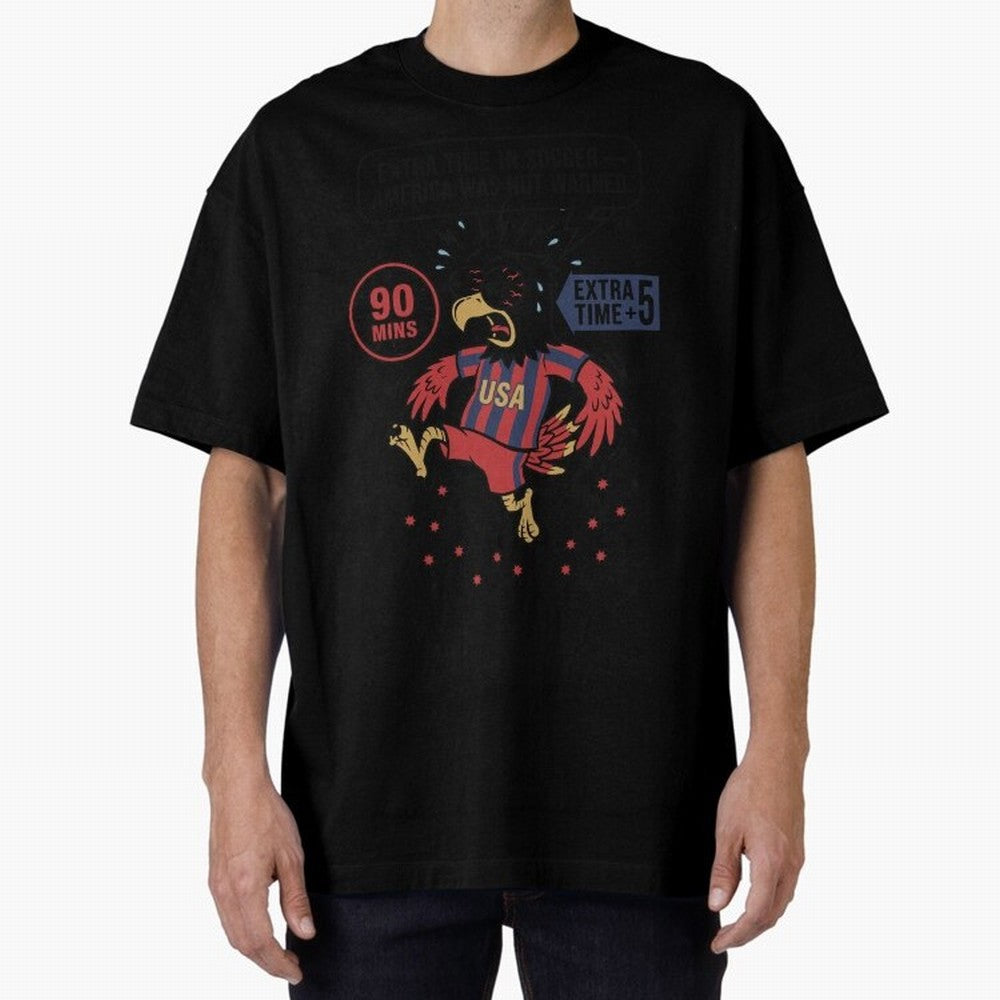 Extra Time ¡ª America Was Not Warned V1 Oversized T-Shirt Celebrate Classic Football Spirit in the FIFA World Cup 2026 USA Canada Mexico Journey through Neymar, Haaland and Cristiano Ronaldo Highlights, England and Germany Pride, Tournament Hype,