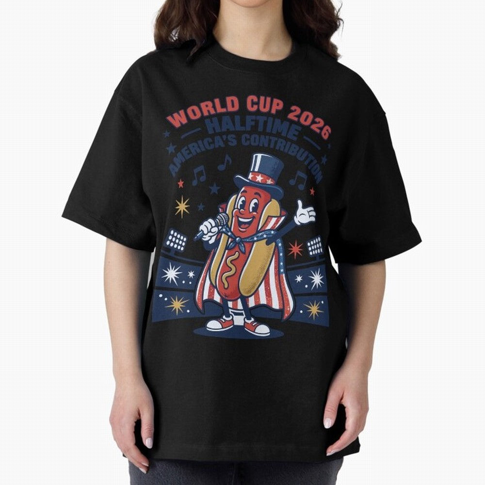 World Cup 2026 Halftime ¡ª America's Contribution V2 Oversized T-Shirt Honor Champions and Dreams in Global Football Passion for FIFA World Cup 2026 USA Canada Mexico, Centered on Haaland, Spain and Netherlands, Match Day Excitement, Supporter