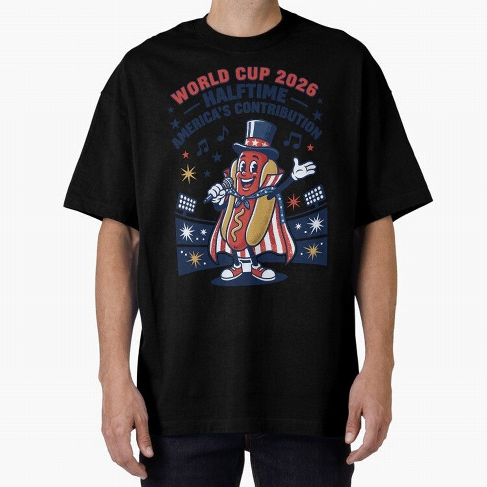World Cup 2026 Halftime ¡ª America's Contribution V2 Oversized T-Shirt Honor Champions and Dreams in Global Football Passion for FIFA World Cup 2026 USA Canada Mexico, Centered on Haaland, Spain and Netherlands, Match Day Excitement, Supporter