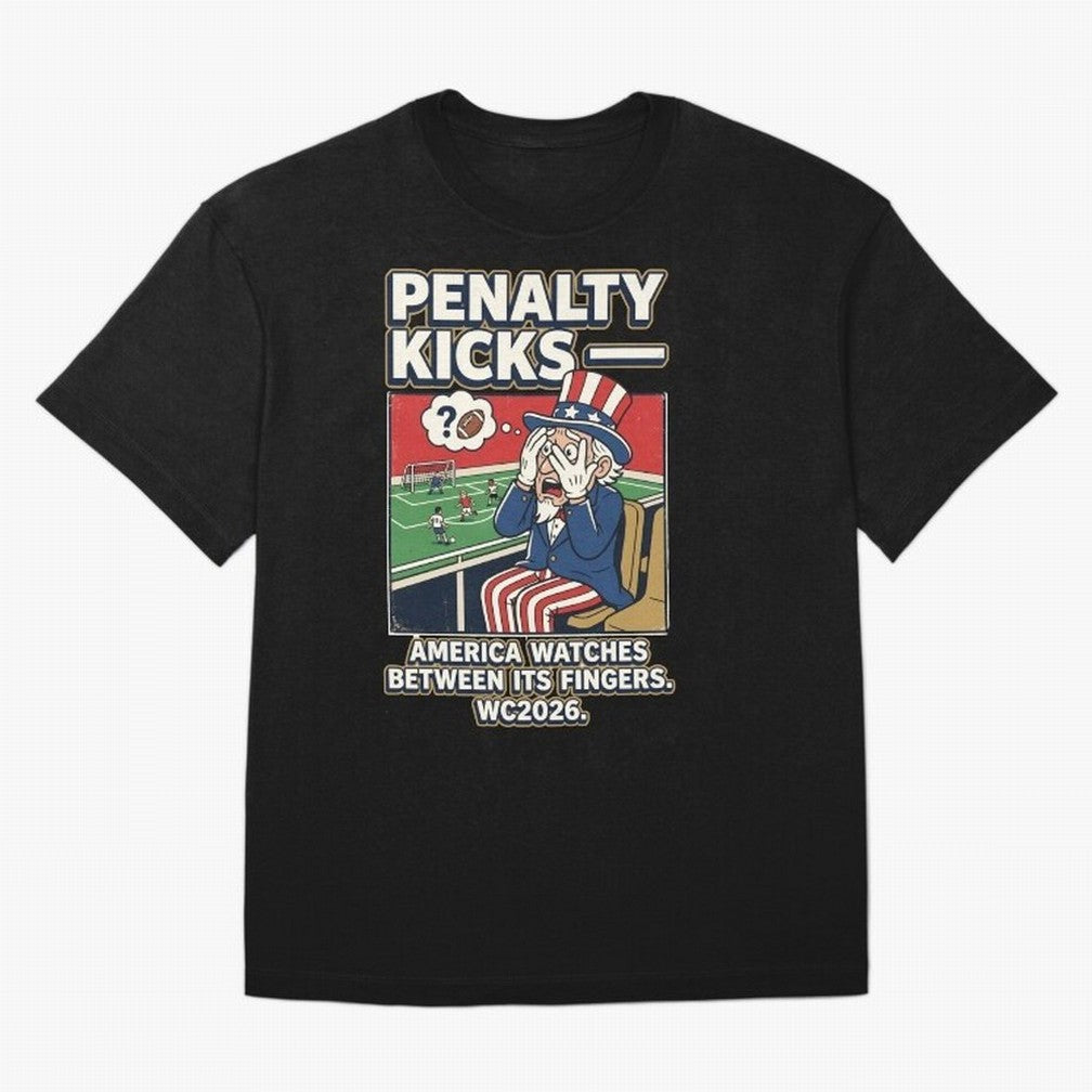 Penalty Kicks ¡ª WC2026 V2 Oversized T-Shirt Celebrate the Stars of FIFA World Cup 2026 Group Stage for Fans of CR7 and Brazil, Portugal and Argentina, Bringing Football History, Final Match Energy, Crowd Noise and Once in a Lifetime Moments; Ideal