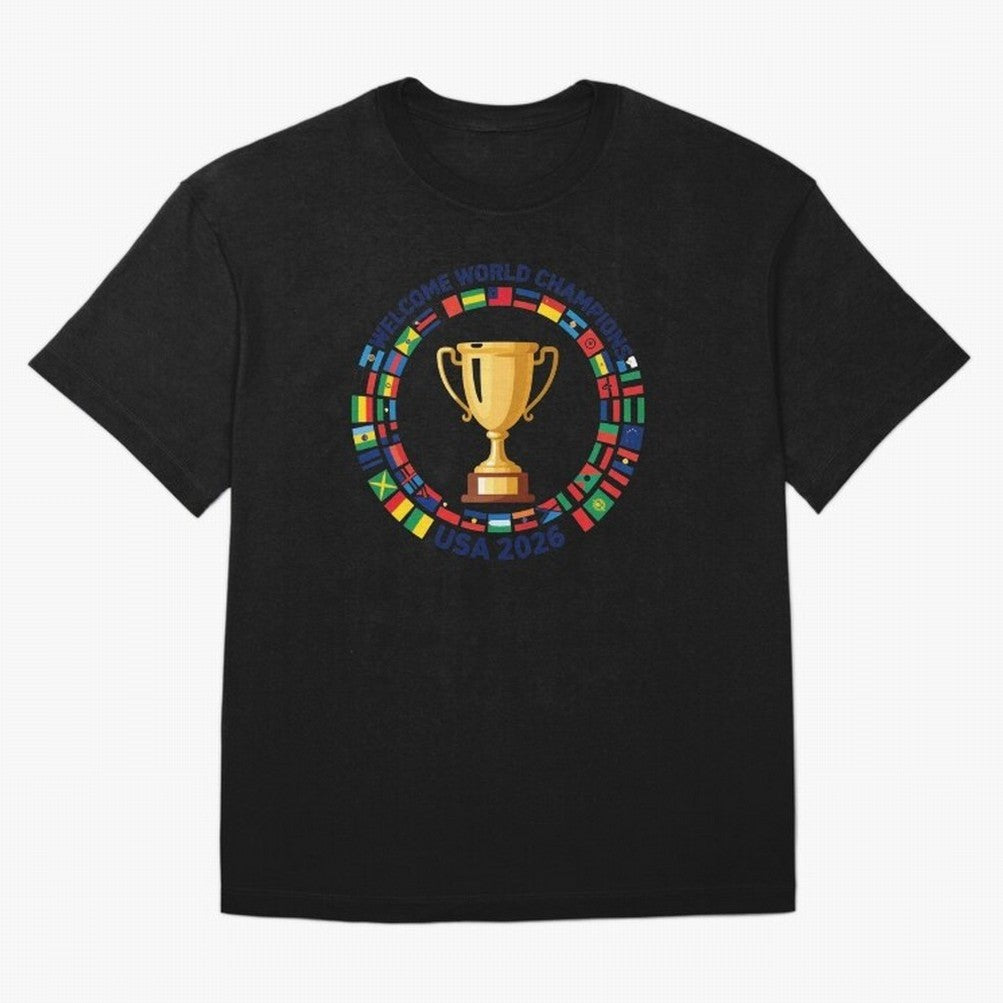 World Cup 2026 Celebration T-Shirt | USA Canada Mexico Soccer Fan Tee Oversized T-Shirt Support the Legends of FIFA World Cup 2026 Group Stage for Fans of Messi and Cristiano Ronaldo and England, France and Netherlands, Bringing Supporter Pride,