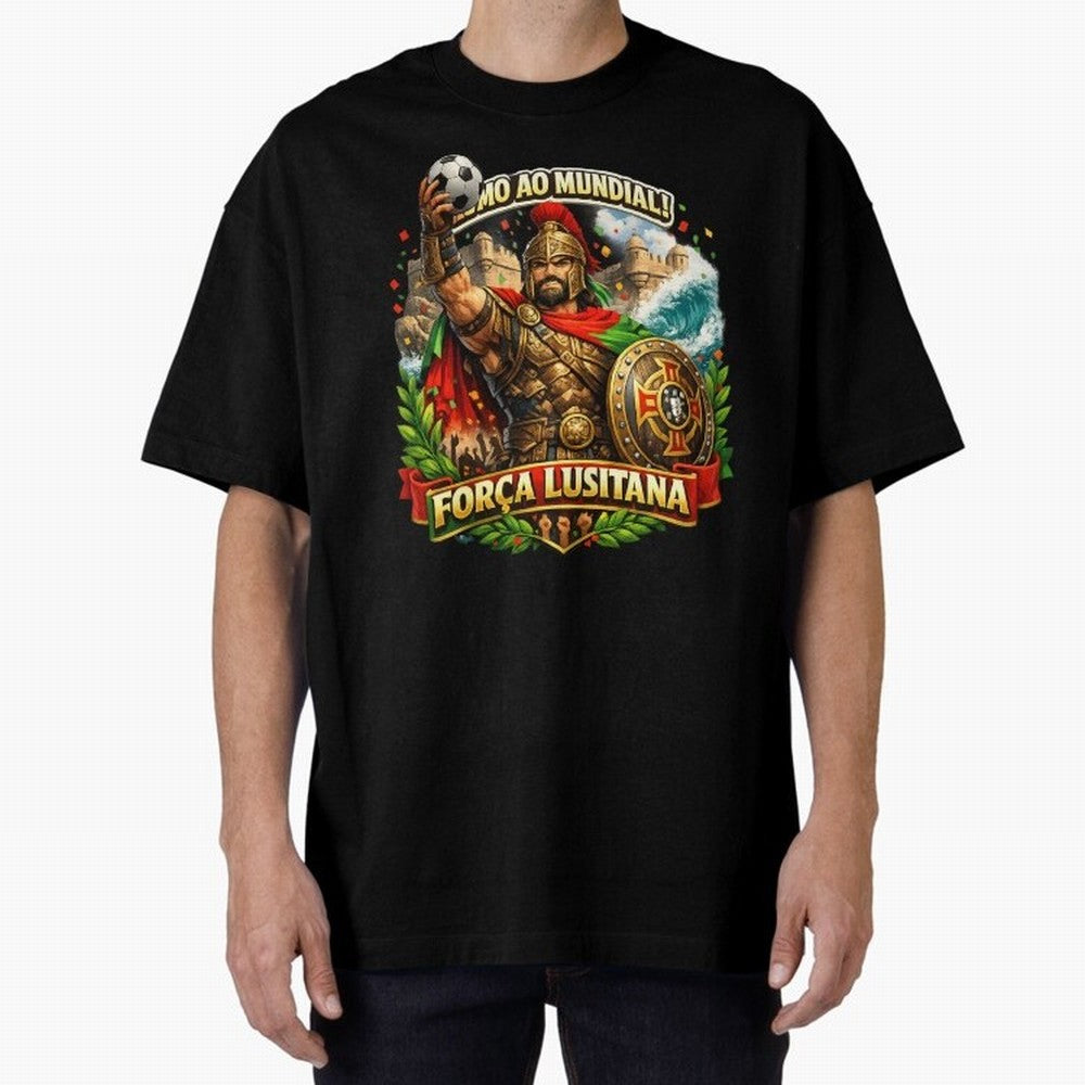 Portugal Rooster World Cup 2026 Fan Art Oversized T-Shirt Back the Journey through Global Football Passion for FIFA World Cup 2026, Inspired by Neymar, Haaland and Cristiano Ronaldo, Argentina, France and Brazil, Football History, Final Match
