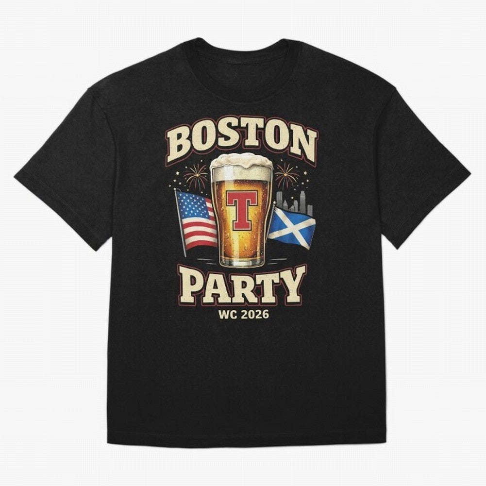 Boston T?Party Scotland Football WC 2026 Oversized T-Shirt Support Your Favorite Stars during the FIFA World Cup 2026 Group Stage Journey through CR7 Highlights, France and Portugal Pride, Championship Spirit, Famous Goals, Roaring Crowds and