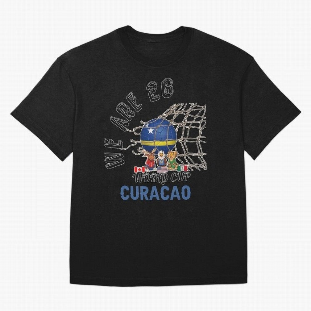 World cup 26 - Curacao Oversized T-Shirt Capture FIFA World Cup 2026 for Fans of Messi and Argentina and Brazil, Bringing Football Festival Excitement, Trophy Ambitions, Country Rivalries and Star Player Buzz; Ideal for Passionate Fans Who Love