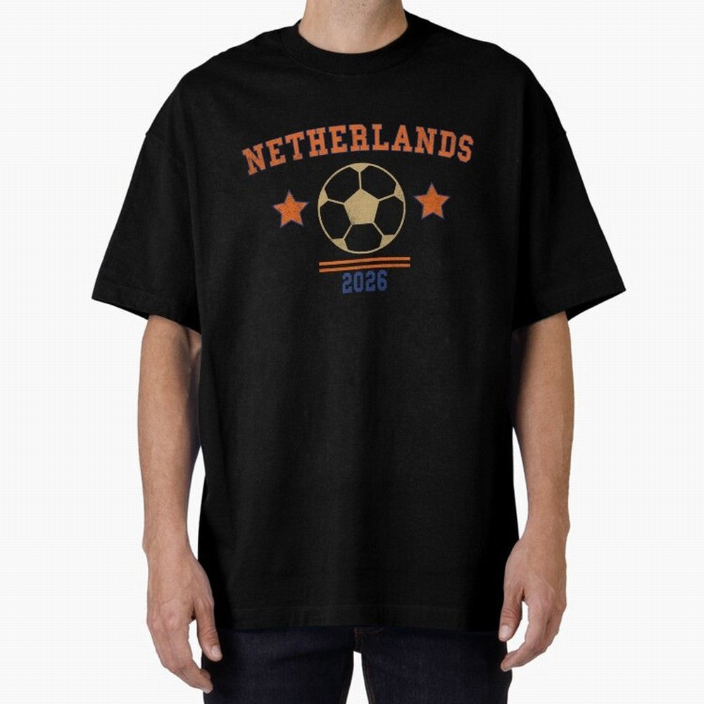Netherlands ¡ª Vintage Soccer Tee Oversized T-Shirt Bring Retro Soccer Energy to FIFA World Cup 2026 USA Canada Mexico Spirit, Connected to Netherlands, CR7 and Messi, Championship Spirit, Famous Goals, Roaring Crowds and International Football