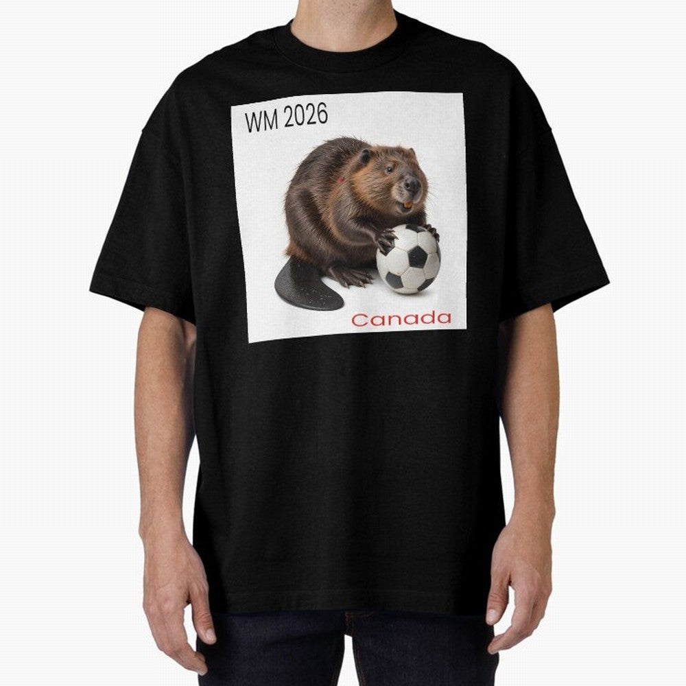 Canadian beaver invites you to World Cup 2026 in USA, Canada and Mexico Oversized T-Shirt Stand Proud for FIFA World Cup 2026 Spirit, Built around France, Mbappe, Retro Football Energy, Iconic Rivalries, Trophy Chase Drama and Stadium Atmosphere;