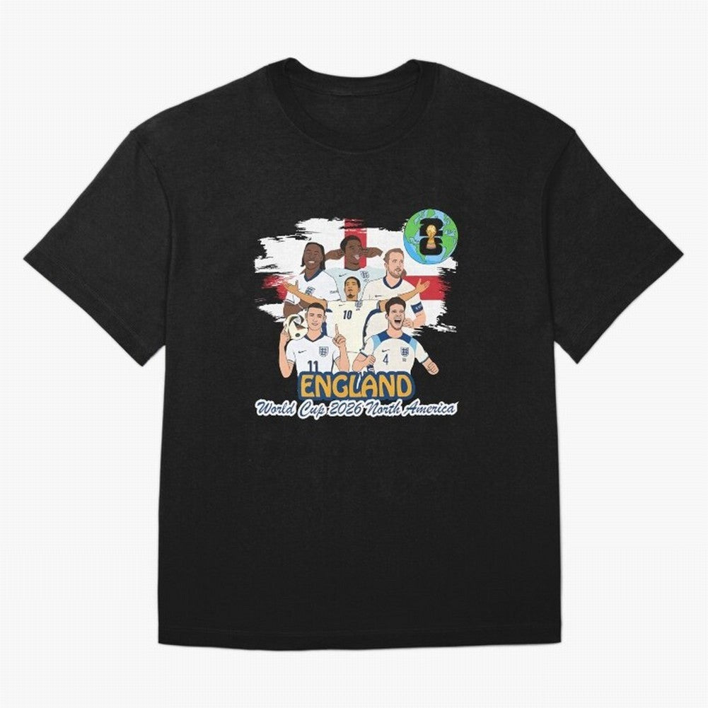 England Soccer Stars World Cup 2026 North America Oversized T-Shirt Relive the Noise and Pride of the FIFA World Cup 2026 USA Canada Mexico Journey through Neymar, Haaland and Cristiano Ronaldo Highlights, England Pride, Stadium Memories, Football