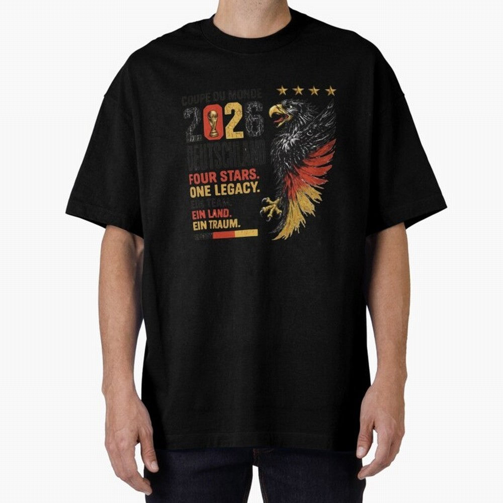 Germany Soccer World Cup 2026 Eagle Vintage Design Oversized T-Shirt Carry the Dream of the FIFA World Cup 2026 USA Canada Mexico Journey through Cristiano Ronaldo Highlights, Argentina and Brazil Pride, Worldwide Fan Energy, Dramatic Goals,