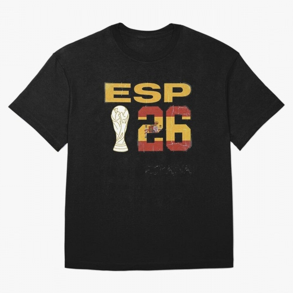 Spain Football World Cup 2026 - Vintage ESP 26 Flag Design Oversized T-Shirt Support Iconic Players in FIFA World Cup 2026 Spirit, Highlighting Netherlands, Neymar, Tournament Hype, Historic Matchups, Family Viewing Parties and Global Sports Pride;