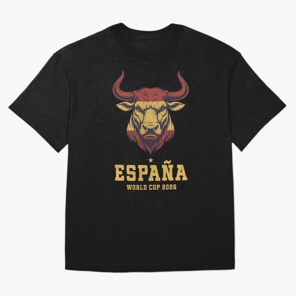 Spain Football World Cup 2026 - Vintage Spanish Bull Espa?a Oversized T-Shirt Follow the Road to FIFA World Cup 2026 Made for Haaland, England, France and Netherlands Energy, Stadium Chants, National Pride, Trophy Dreams and Unforgettable Football