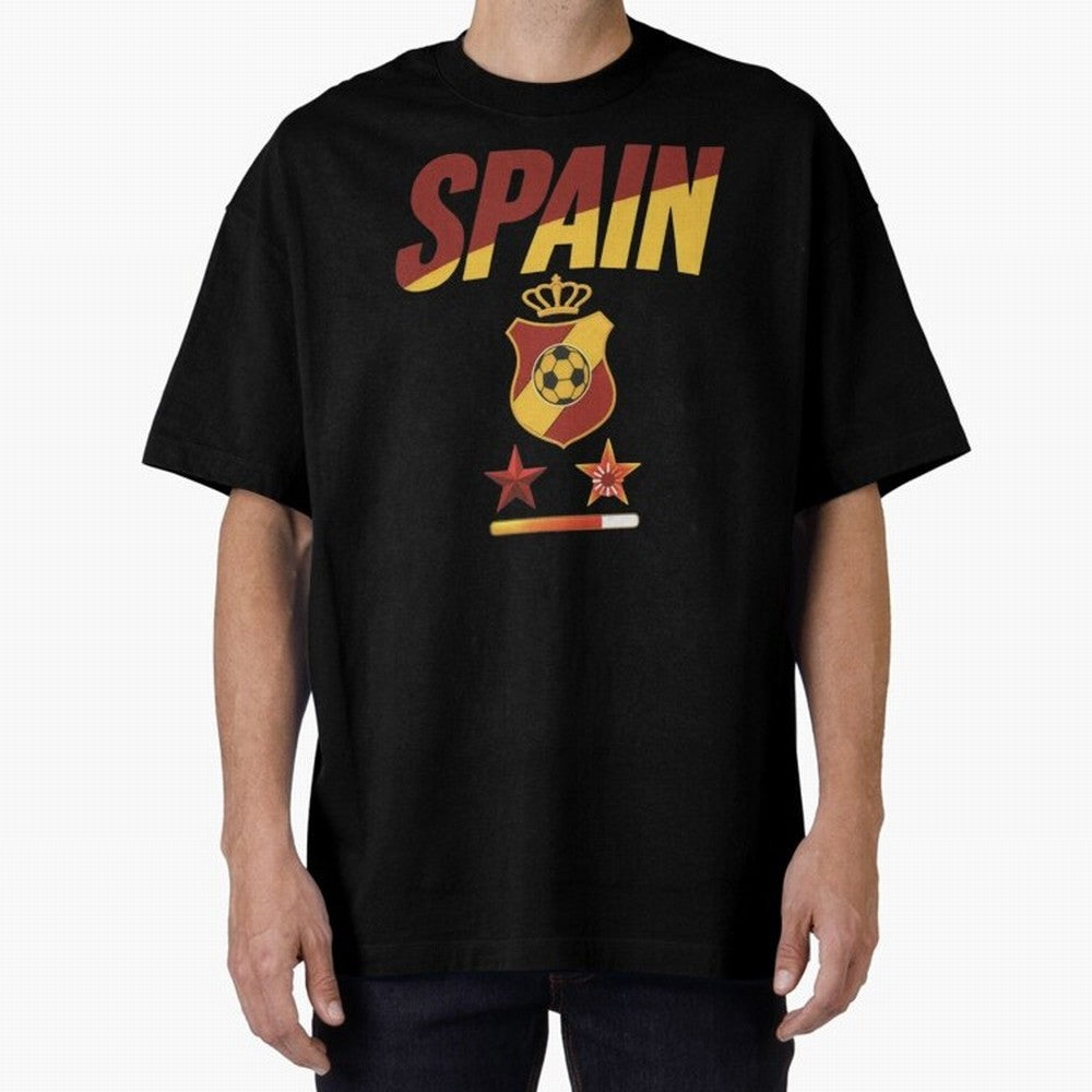 Spain Football World Cup 2026 - La Roja Stars Loading Oversized T-Shirt Follow the Road to FIFA World Cup 2026 Group Stage for Fans of Mbappe and Portugal, Spain and Germany, Bringing Worldwide Fan Energy, Dramatic Goals, Stadium Lights and