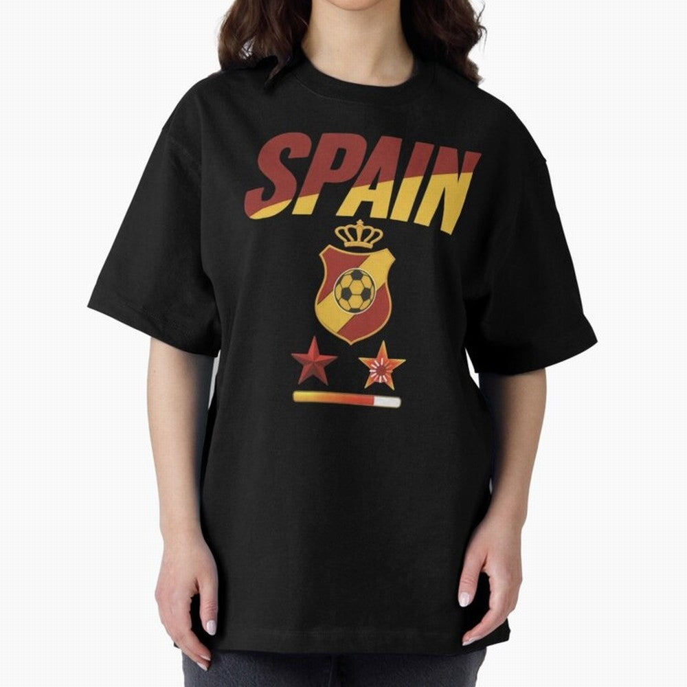 Spain Football World Cup 2026 - La Roja Stars Loading Oversized T-Shirt Follow the Road to FIFA World Cup 2026 Group Stage for Fans of Mbappe and Portugal, Spain and Germany, Bringing Worldwide Fan Energy, Dramatic Goals, Stadium Lights and