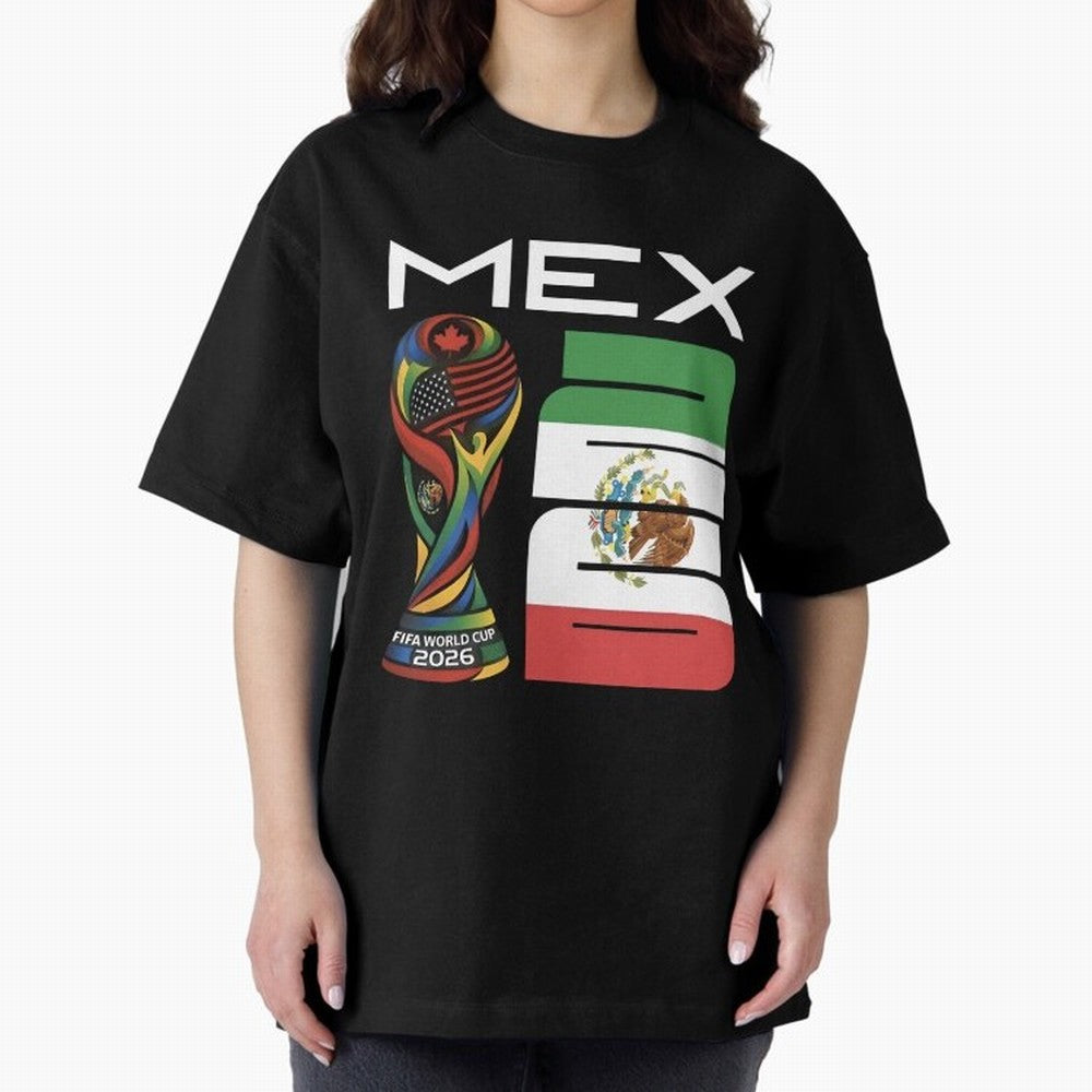Mexico World Cup 2026 Host City Football Design Oversized T-Shirt Show Love for Legendary Goals in FIFA World Cup 2026 for Fans of Mbappe and Portugal, Spain and Germany, Bringing Football History, Final Match Energy, Crowd Noise and Once in a