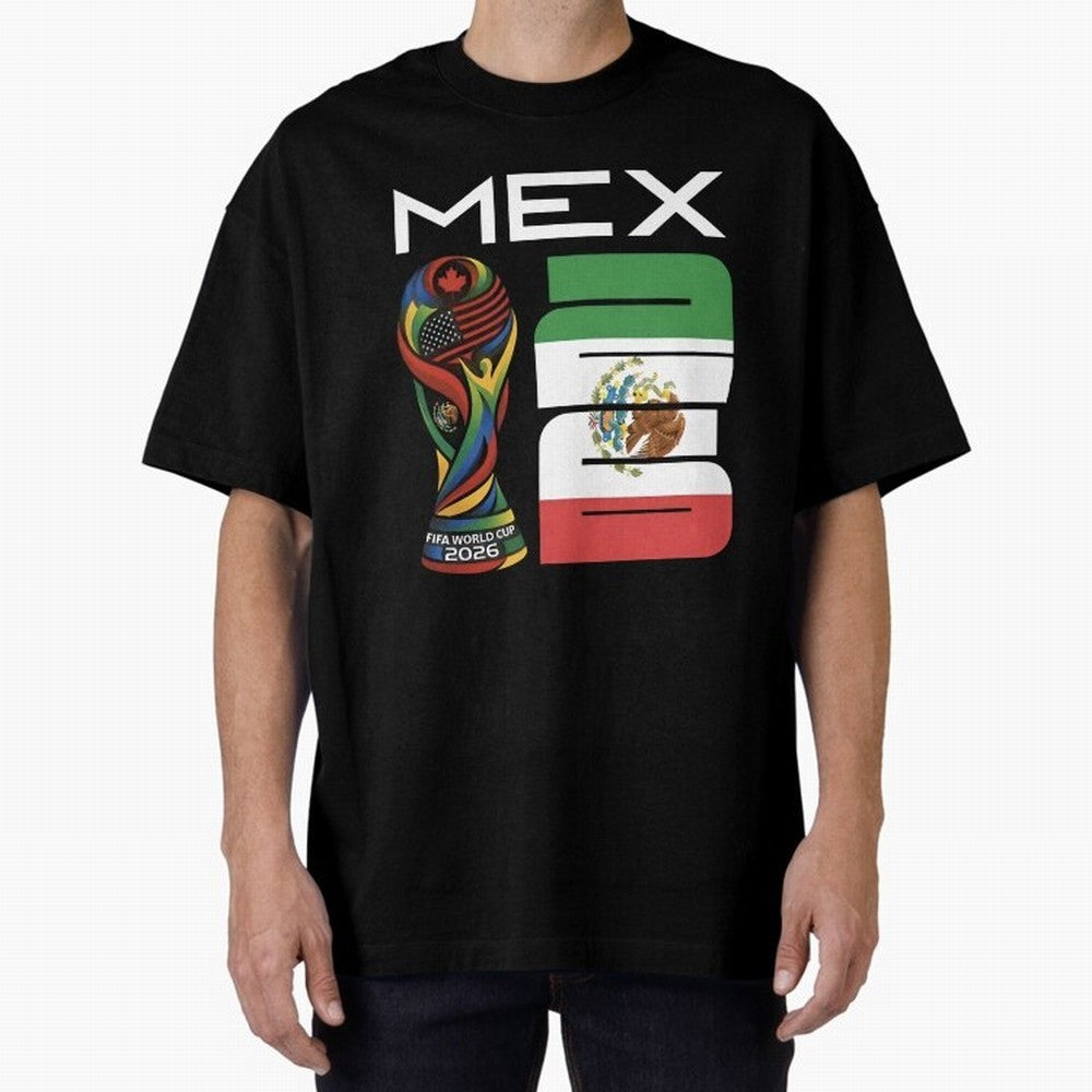 Mexico World Cup 2026 Host City Football Design Oversized T-Shirt Show Love for Legendary Goals in FIFA World Cup 2026 for Fans of Mbappe and Portugal, Spain and Germany, Bringing Football History, Final Match Energy, Crowd Noise and Once in a