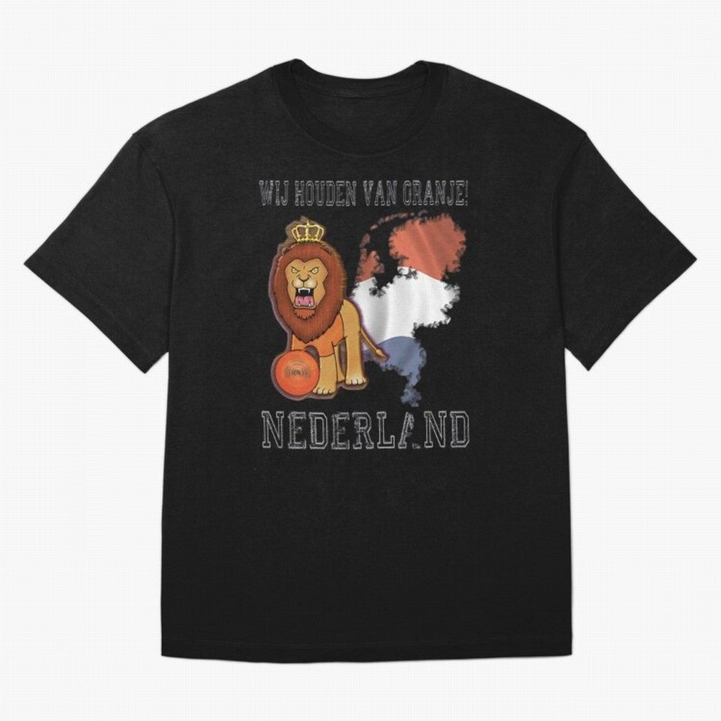 Dutch Pride Lion - Netherlands Football Fans Oranje Oversized T-Shirt Show Match Day Excitement for Global Football Passion for FIFA World Cup 2026, Connected to Haaland, Germany, Football History, Final Match Energy, Crowd Noise and Once in a