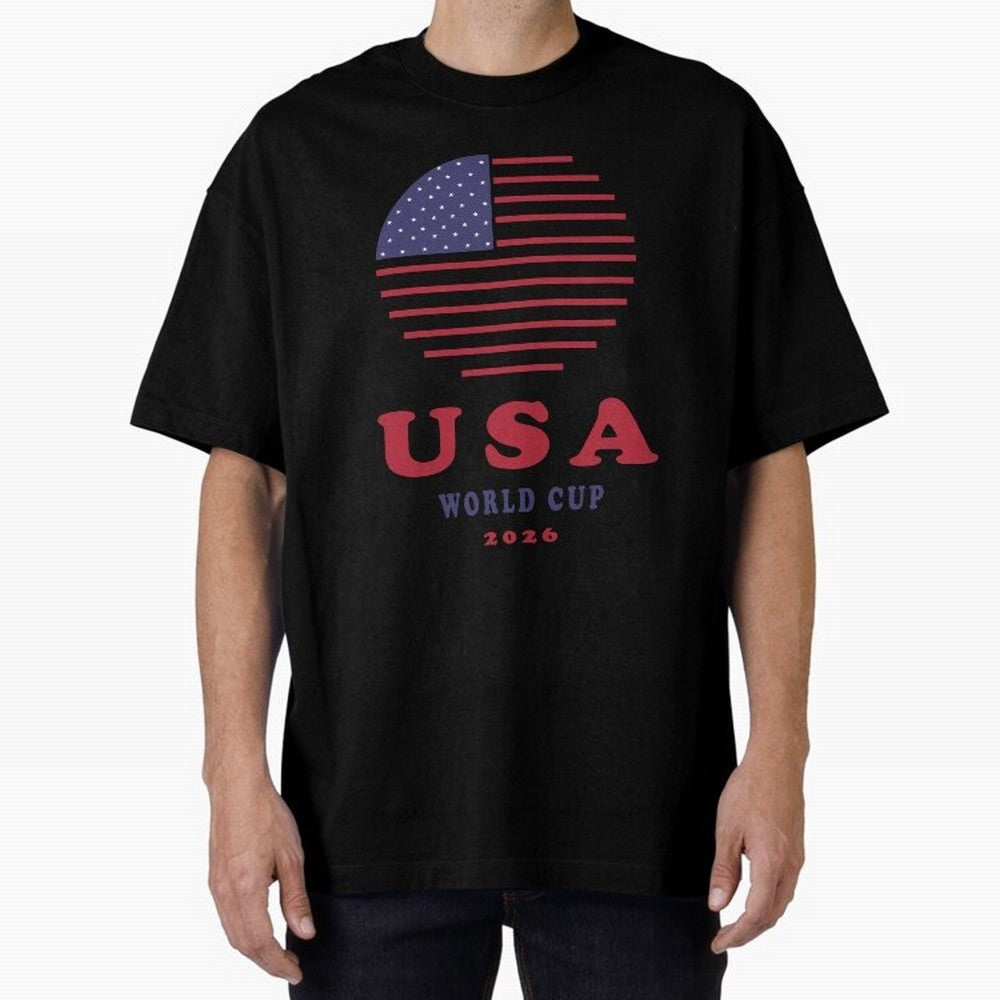 USA World Cup 2026 Soccer Fan Shirt | American Flag Football Retro Patriotic Design Oversized T-Shirt Bring Champion Energy into Global Football Passion for FIFA World Cup 2026 USA Canada Mexico, with Neymar, Haaland and Cristiano Ronaldo, England