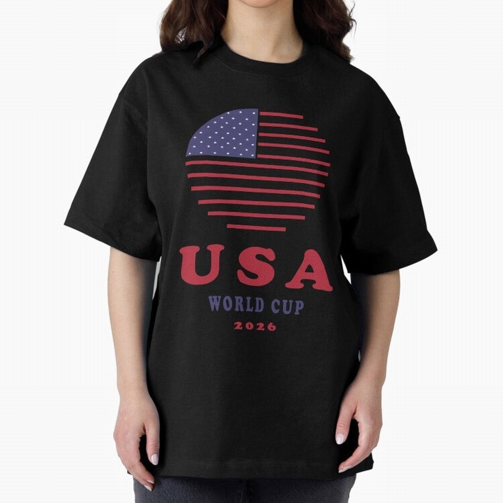 USA World Cup 2026 Soccer Fan Shirt | American Flag Football Retro Patriotic Design Oversized T-Shirt Bring Champion Energy into Global Football Passion for FIFA World Cup 2026 USA Canada Mexico, with Neymar, Haaland and Cristiano Ronaldo, England