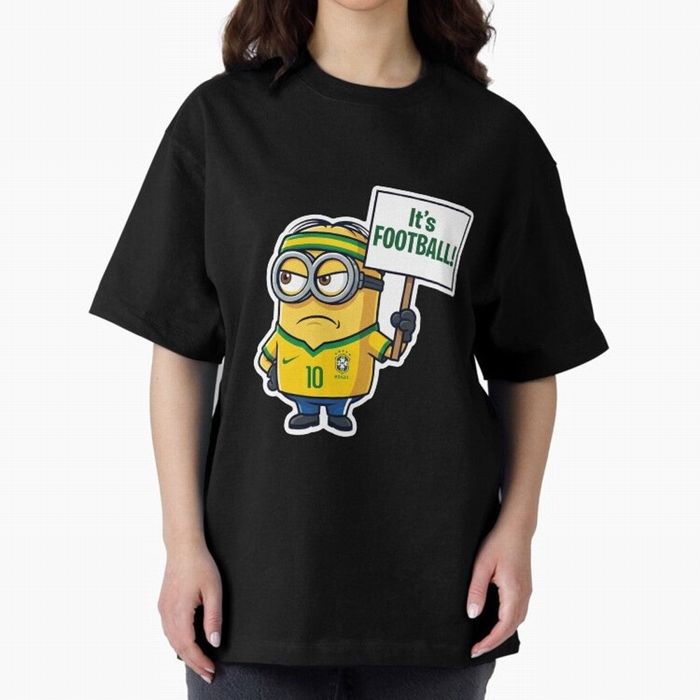 It's Football! - Funny Brazil Soccer Meme (Soccer v Football) v2 Oversized T-Shirt Bring Trophy Dreams to the FIFA World Cup 2026 Journey through CR7 and Messi Highlights, Argentina and Brazil Pride, Goal Celebration Energy, Supporter Heritage,