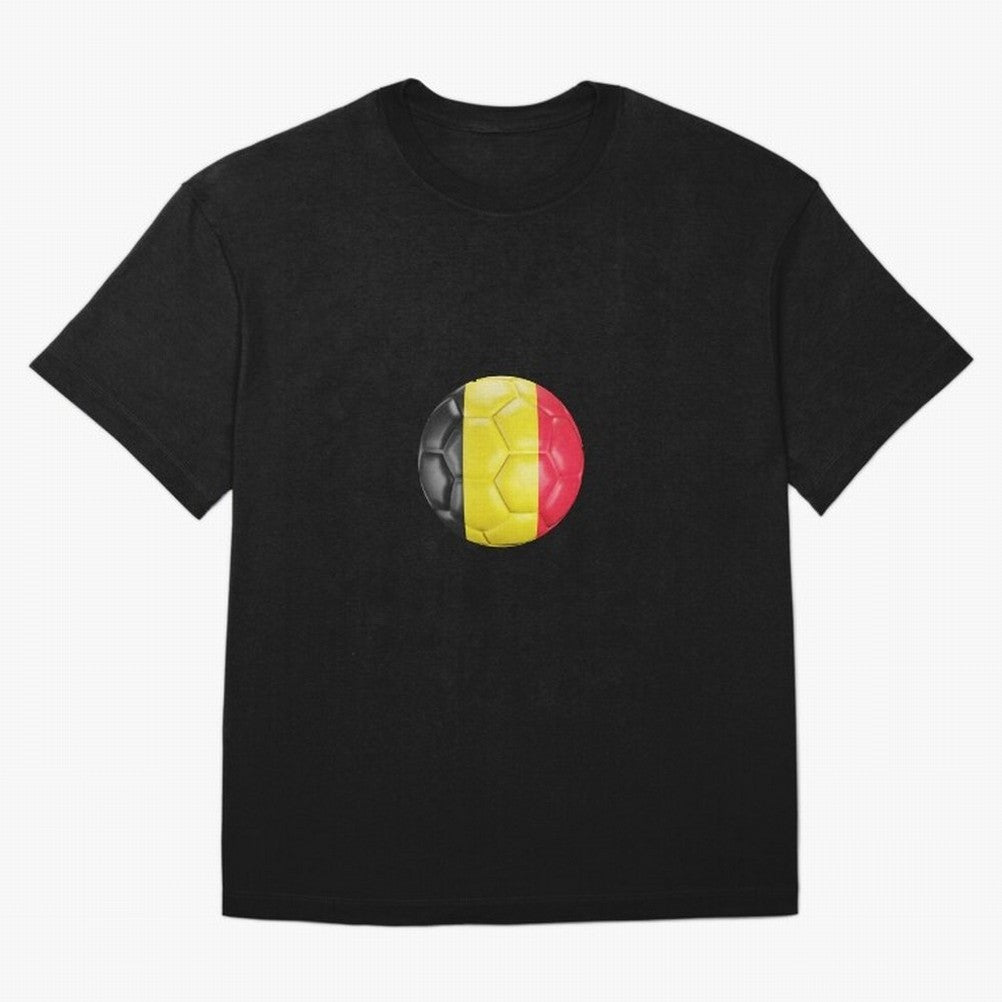 Belgium Football Ball Oversized T-Shirt Honor Football Greatness during Match Day Hype around FIFA World Cup 2026, Mbappe, Portugal, Spain and Germany, Soccer Culture, Superstar Moments, National Team Dreams and Competitive Fire; Ideal for Fans Who