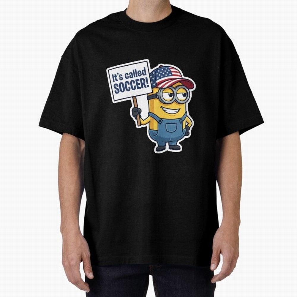 It's Called Soccer! - Funny US Football Meme (Soccer v Football) v1 Oversized T-Shirt Showcase Global Football Passion for FIFA World Cup 2026 Group Stage, Filled with Messi and Cristiano Ronaldo, England, Supporter Pride, Iconic Celebrations,