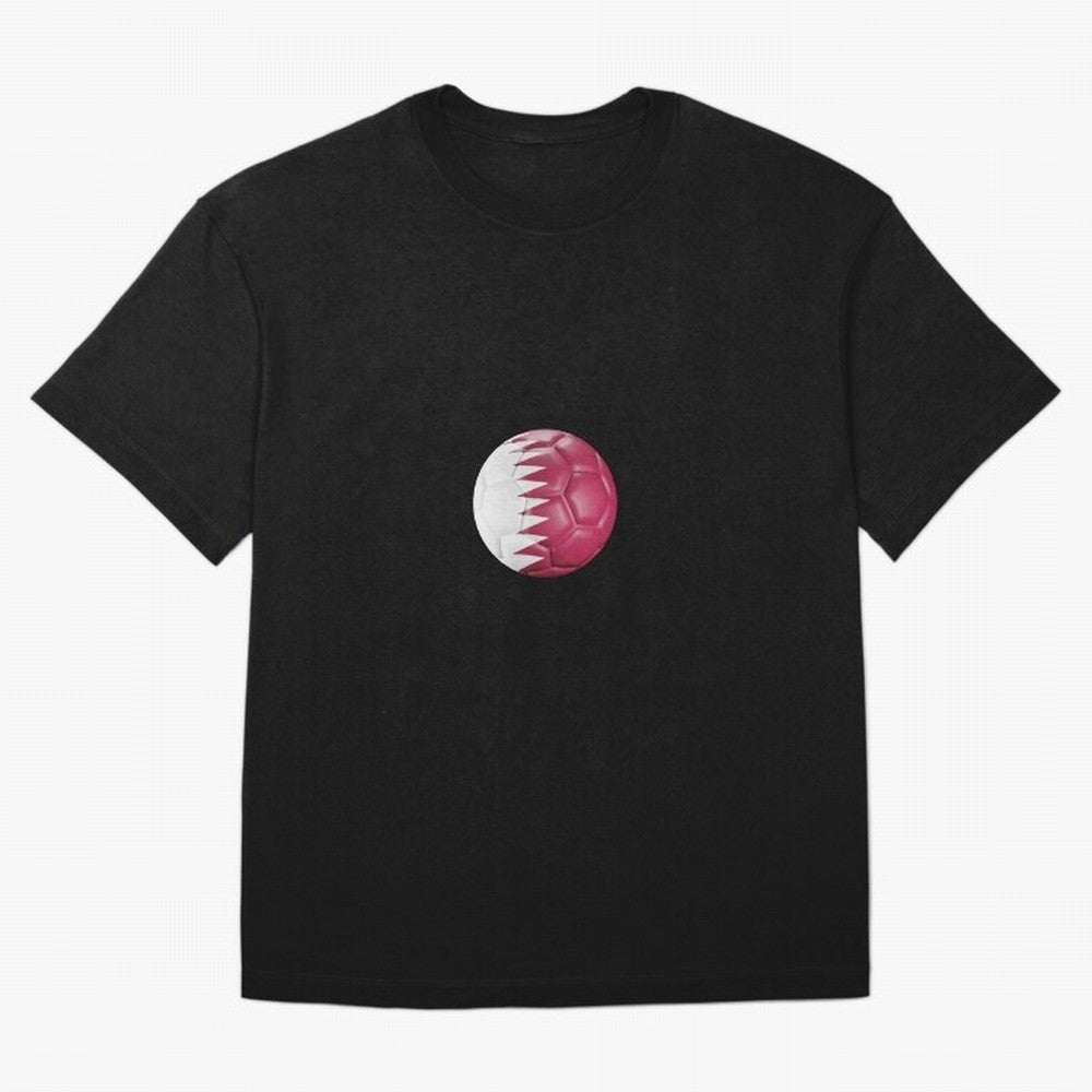 Qatar Flag Ball Oversized T-Shirt Show Up for the Glory of Global Football Passion for FIFA World Cup 2026 Group Stage, Filled with Messi, Neymar and Mbappe, Brazil, Portugal and Argentina, Soccer Culture, Superstar Moments, National Team Dreams