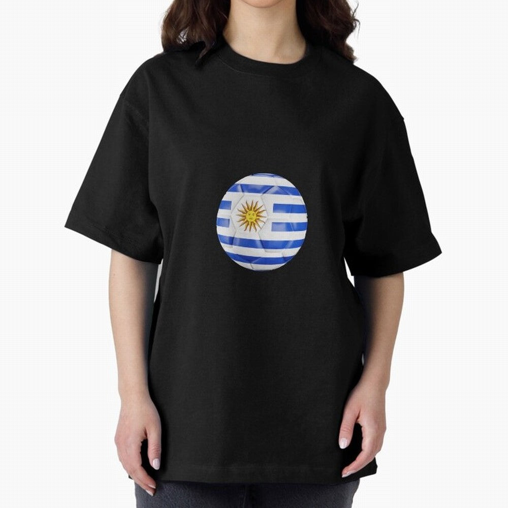Uruguay Football Oversized T-Shirt Celebrate Fan Favorites in FIFA World Cup 2026 Spirit, Featuring Portugal, Spain and Germany, Messi and Cristiano Ronaldo, Sports Nostalgia, International Competition, Famous Players and Unforgettable Victories;