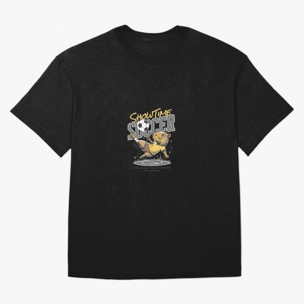 Capybara Playing Soccer Football Gray Vibes Oversized T-Shirt Celebrate the Magic of FIFA World Cup 2026 Spirit, Filled with France and Portugal, Cristiano Ronaldo, Haaland and CR7, Goal Celebration Energy, Supporter Heritage, Football Icons and
